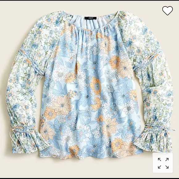 J. Crew Tops - J Crew Blue Floral Top